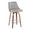 Gianna 26" Mid-Century Modern Fixed-Height Counter Stool with Swivel in Walnut Wood and Light Grey Faux Leather with Round Chrome Metal Footrest- Set of 2 — product view