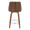 Gianna 26" Mid-Century Modern Fixed-Height Counter Stool with Swivel in Walnut Wood and Light Grey Faux Leather with Round Chrome Metal Footrest- Set of 2 — back view