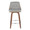 Gianna 26" Mid-Century Modern Fixed-Height Counter Stool with Swivel in Walnut Wood and Light Grey Faux Leather with Round Chrome Metal Footrest- Set of 2 — front view