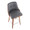 Gianna counter stool in Walnut Wood, Chrome Metal, Grey PU, top view, featuring swivel and metal footrest