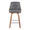 Gianna Mid-Century Modern Fixed-Height Counter Stool with Swivel in Walnut Wood and Grey Faux Leather with Square Chrome Metal Footrest- Set of 2 — front view