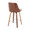 Gianna counter stool in Walnut Wood, Chrome Metal, Light Grey PU, back and side view, featuring swivel and metal footrest