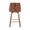 Gianna counter stool in Walnut Wood, Chrome Metal, Light Grey PU, back view, featuring swivel and metal footrest