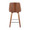 Gianna counter stool in Walnut Wood, Chrome Metal, White PU, back view, featuring swivel and metal footrest