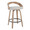 Grotto 26" Fixed-Height Counter Stool with Swivel in Whitewashed Wood and Oat Fabric with Round Black Metal Footrest- Set of 2 — product view