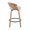 Grotto 26" Fixed-Height Counter Stool with Swivel in Whitewashed Wood and Oat Fabric with Round Black Metal Footrest- Set of 2 — side view