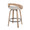 Grotto 26" Fixed-Height Counter Stool with Swivel in Whitewashed Wood and Oat Fabric with Round Black Metal Footrest- Set of 2 — rear three-quarter view
