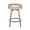 Grotto 26" Fixed-Height Counter Stool with Swivel in Whitewashed Wood and Oat Fabric with Round Black Metal Footrest- Set of 2 — back view