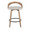 Grotto 26" Fixed-Height Counter Stool with Swivel in Whitewashed Wood and Oat Fabric with Round Black Metal Footrest- Set of 2 — front view