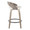 Grotto counter stool in Light Grey Wood, White PU, Black Metal, side view, featuring swivel and wood frame