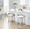 Grotto counter stool in Light Grey Wood, White PU, Black Metal, featuring swivel and wood frame