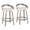 Grotto counter stool in Light Grey Wood, White PU, Black Metal, coordinated set view, featuring swivel and wood frame