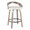 Grotto counter stool in Light Grey Wood, White PU, Black Metal, product view, featuring swivel and wood frame