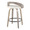 Grotto counter stool in Light Grey Wood, White PU, Black Metal, back and side view, featuring swivel and wood frame
