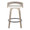 Grotto counter stool in Light Grey Wood, White PU, Black Metal, back view, featuring swivel and wood frame