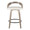 Grotto counter stool in Light Grey Wood, White PU, Black Metal, front view, featuring swivel and wood frame