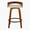Grotto counter stool in Walnut Wood, Black Metal, Cream PU, back view, featuring swivel and wood frame