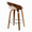 Grotto 26" Mid-Century Modern Fixed-Height Counter Stool with Swivel in Walnut Wood and Cream Faux Leather with Round Chrome Metal Footrest- Set of 2 — rear three-quarter view