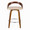 Grotto 26" Mid-Century Modern Fixed-Height Counter Stool with Swivel in Walnut Wood and Cream Faux Leather with Round Chrome Metal Footrest- Set of 2 — front view