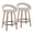 Grotto counter stool in Whitewashed Wood, Oatmeal Noise Fabric, Black Metal, coordinated set view, featuring swivel and wood frame