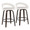 Grotto Upholstered 26" Contemporary Fixed-Height Counter Stool with Swivel in Walnut Glazed Wood and White Faux Leather with Round Black Metal Footrest- Set of 2 — pair view