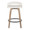 Grotto counter stool in Whitewashed Wood, White PU, Black Metal, back view, featuring swivel and wood frame
