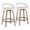 Grotto Upholstered 26" Contemporary Fixed-Height Counter Stool with Swivel in Whitewashed Wood and White Faux Leather with Round Black Metal Footrest- Set of 2 — pair view