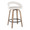 Grotto Upholstered 26" Contemporary Fixed-Height Counter Stool with Swivel in Whitewashed Wood and White Faux Leather with Round Black Metal Footrest- Set of 2 — product view