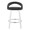 Cinch counter stool in White Wood, Black PU, Chrome Metal, front view, featuring swivel and wood frame