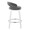 Cinch counter stool in White Wood, Grey PU, Chrome Metal, side view, featuring swivel and wood frame