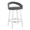 Grotto 26" Contemporary Fixed-Height Counter Stool with Swivel in White Wood and Grey Faux Leather with Round Chrome Footrest- Set of 2 — product view