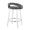Grotto 26" Contemporary Fixed-Height Counter Stool with Swivel in White Wood and Grey Faux Leather with Round Chrome Footrest- Set of 2 — rear three-quarter view