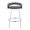 Grotto 26" Contemporary Fixed-Height Counter Stool with Swivel in White Wood and Grey Faux Leather with Round Chrome Footrest- Set of 2 — back view