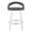 Grotto 26" Contemporary Fixed-Height Counter Stool with Swivel in White Wood and Grey Faux Leather with Round Chrome Footrest- Set of 2 — front view