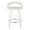 Cinch counter stool in White Wood, White PU, Chrome Metal, front view, featuring swivel and wood frame