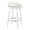 Grotto 26" Contemporary Fixed-Height Counter Stool with Swivel in White Wood and White Faux Leather with Round Chrome Footrest- Set of 2 — rear three-quarter view