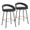 Grotto counter stool in Black Metal, Black PU, Gold Metal, coordinated set view, featuring swivel and metal footrest