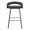 Grotto counter stool in Black Metal, Black PU, Gold Metal, back view, featuring swivel and metal footrest