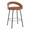 Grotto counter stool in Black Metal, Camel PU, Gold Metal, product view, featuring swivel and metal footrest