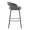 Grotto counter stool in Black Metal, Grey PU, Gold Metal, side view, featuring swivel and metal footrest