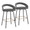 Grotto counter stool in Black Metal, Grey PU, Gold Metal, coordinated set view, featuring swivel and metal footrest