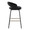 Grotto counter stool in Black Metal, Black Velvet, Gold Metal, side view, featuring swivel and metal footrest
