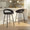 Grotto counter stool in Black Metal, Black Velvet, Gold Metal, featuring swivel and metal footrest