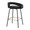 Grotto counter stool in Black Metal, Black Velvet, Gold Metal, back and side view, featuring swivel and metal footrest