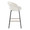 Grotto counter stool in Black Metal, White Velvet, Gold Metal, side view, featuring swivel and metal footrest