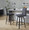 Hannah counter stool in Walnut Glazed Wood, Black Fabric, Black Metal, featuring swivel and wood frame