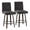 Hannah counter stool in Walnut Glazed Wood, Black Fabric, Black Metal, coordinated set view, featuring swivel and wood frame