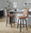 Hannah counter stool in Walnut Glazed Wood, Brown Fabric, Black Metal, featuring swivel and wood frame