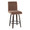 Hannah counter stool in Walnut Glazed Wood, Brown Fabric, Black Metal, product view, featuring swivel and wood frame