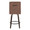 Hannah counter stool in Walnut Glazed Wood, Brown Fabric, Black Metal, back view, featuring swivel and wood frame